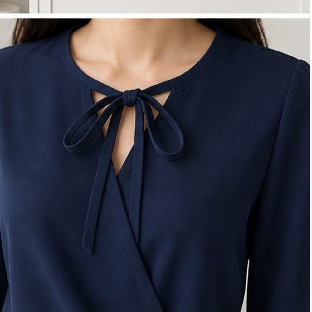 Navy Tunic Blouse - Picture 4 of 6